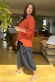 Made in Italy Cotton Blend Knit Top Rust 